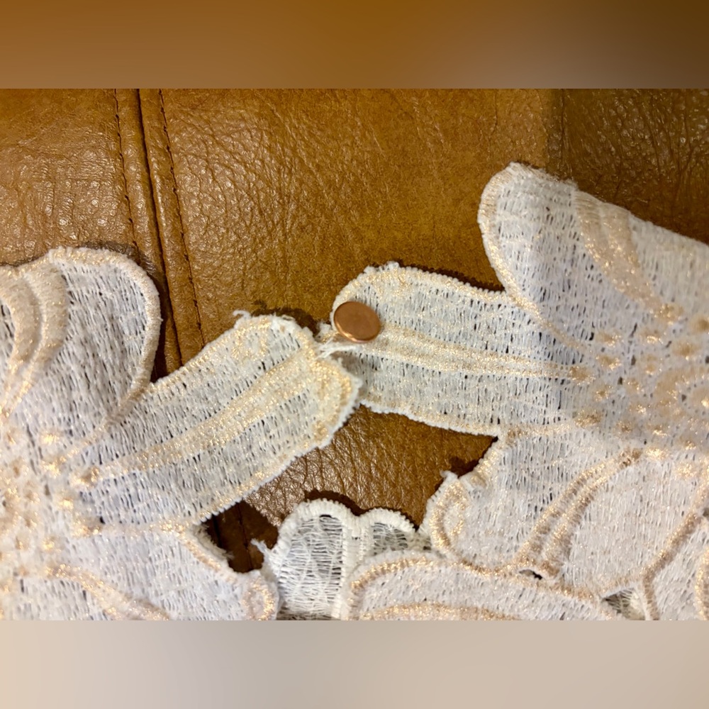 SAYLOR  Cream Floral Lace Backless Halter Dress - Picture 6 of 13